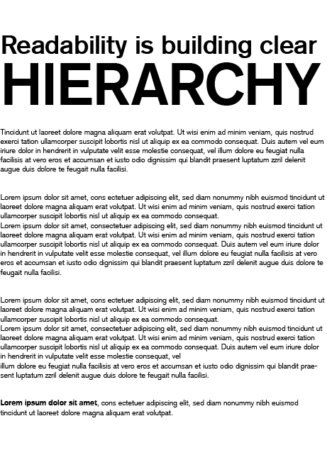 Typography hierarchy