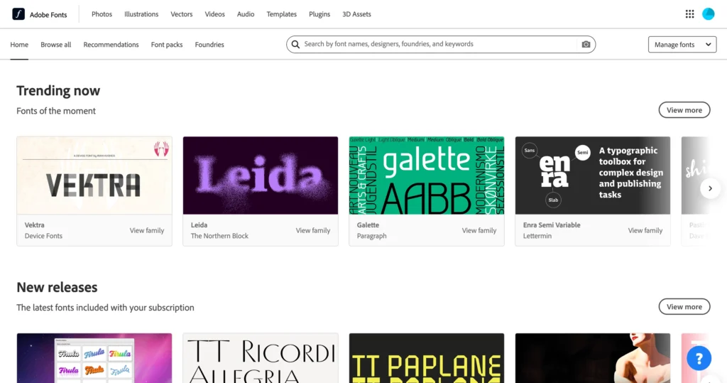 Adobe Fonts - link til website
