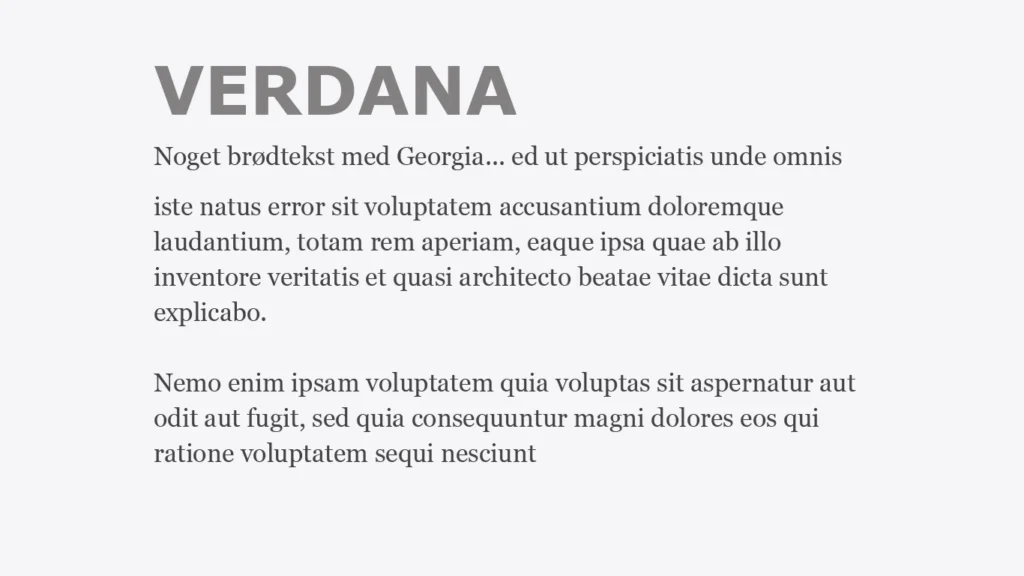 Verdana og Georgia wetypografi